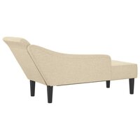 Chaise longue met kussens stof cr&amp;egrave;mekleurig 5