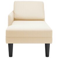 Chaise longue met kussen corduroy stof cr&amp;egrave;mekleurig 4