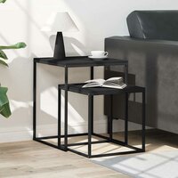 Salontafelset 2 st bewerkt hout en metaal 3