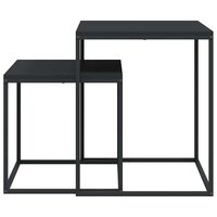 Salontafelset 2 st bewerkt hout en metaal 4