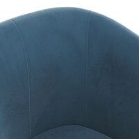 Kuipstoel met voetenbank fluweel donkerblauw 6