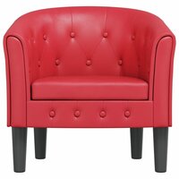 Kuipstoel kunstleer rood 3