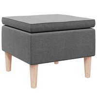 Kruk met houten poten stof donkergrijs 4