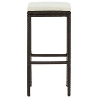 Barkrukken met kussens 2 st poly rattan bruin 5