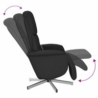 Massagestoel verstelbaar met voetensteun stof zwart 7