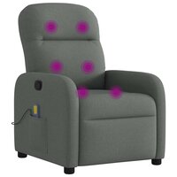 Massagestoel Donkergrijze Stof 6