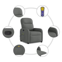 Massagestoel Donkergrijze Stof 8
