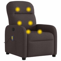 Massagestoel verstelbaar stof donkerbruin 6
