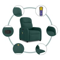 Massagestoel verstelbaar stof donkergroen 8