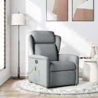 Massagestoel verstelbaar stof lichtgrijs 2