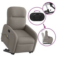 Sta-op-massagestoel verstelbaar stof taupe 9