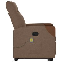 Sta-op-massagestoel verstelbaar stof bruin 6