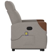 Sta-op-massagestoel verstelbaar stof taupe 6