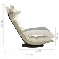 Vloerstoel draaibaar fluweel cr&amp;egrave;mekleurig 7