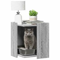 Kattenbakkast 42x42x51 cm bewerkt hout grijs sonoma eikenkleur 3