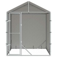 Hondenkennel met dak 2x2x2,5 m gegalvaniseerd staal zilver 4