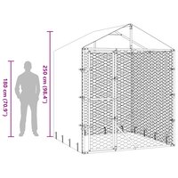 Hondenkennel met dak 2x2x2,5 m gegalvaniseerd staal zilver 9