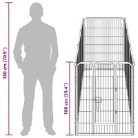 Hondenren met 8 panelen 80x100 cm staal zwart 8