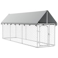 Hondenkennel voor buiten met dak 400x100x150 cm 2