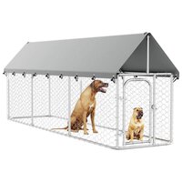 Hondenkennel voor buiten met dak 400x100x150 cm 5