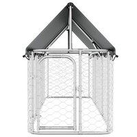 Hondenkennel voor buiten met dak 400x100x150 cm 6