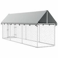 Hondenkennel voor buiten met dak 400x100x150 cm 9