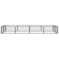 Hondenkennel 12 panelen 100x50 cm gepoedercoat staal zwart 2