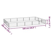Hondenkennel 16 panelen 100x50 cm gepoedercoat staal zwart 7