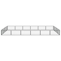 Hondenkennel 20 panelen 100x50 cm gepoedercoat staal zwart 2