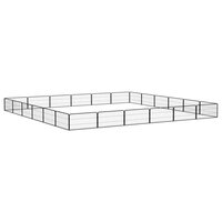 Hondenkennel 24 panelen 100x50 cm gepoedercoat staal zwart 3