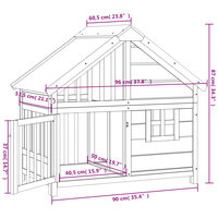 Hondenhok 96x60,5x87 cm massief grenenhout bruin 8