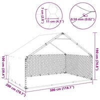 Hondenhok voor buiten met deksel 3x2x1,9 m gegalvaniseerd staal 7
