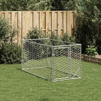 Hondenhok voor buiten met deur 2x1x1 m gegalvaniseerd staal 2