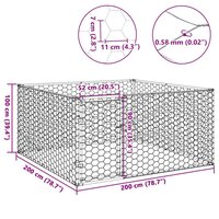 Hondenhok voor buiten met deur 2x2x1 m gegalvaniseerd staal 8