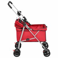 Hondenwagen inklapbaar 76x50x100 cm oxford stof rood 6