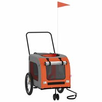 Hondenfietstrailer oxford stof en ijzer oranje en grijs 3
