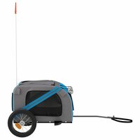 Hondenfietstrailer oxford stof en ijzer blauw en grijs 6