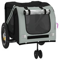 Hondenfietstrailer oxford stof en ijzer grijs en zwart 5