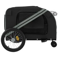 Hondenfietstrailer oxford stof en ijzer grijs en zwart 7
