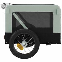 Hondenfietstrailer oxfordstof en ijzer grijs en zwart 8