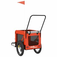 Hondenfietstrailer oxford stof en ijzer oranje en zwart 9