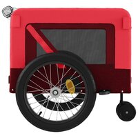 Hondenfietstrailer oxford stof en ijzer rood en zwart 8