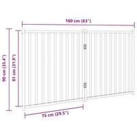 Hondenhek inklapbaar 2 panelen 160 cm massief vurenhout zwart 9