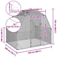 Kippenren 2,5x2x2,25 m gegalvaniseerd staal 8