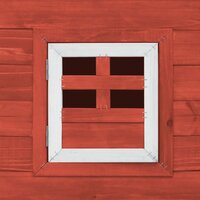 Kippenhok met nachthok hout rood 6