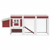 Kippenhok 204x50x84 cm massief grenenhout mokkakleurig 4