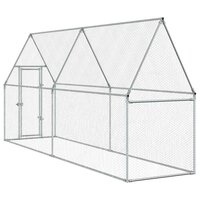 Kippenhok 400x100x190 cm gegalvaniseerd staal zilverkleurig 7