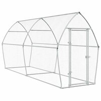 Kippenhok 400x105x182 cm gegalvaniseerd staal zilverkleurig 2