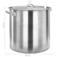 Kookpan 50 L 40x40 cm roestvrij staal 7