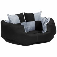 Hondenkussen omkeerbaar en wasbaar 65x50x20 cm grijs en zwart 6